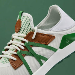 Men Golf | Olukai Manele Breathable Golf Shoes - White / Bamboo