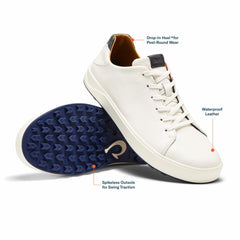 Men Golf | Olukai Wai‘alae Waterproof Leather Golf Shoes - White