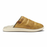 Men Indoor/Outdoor | Olukai Mua 'Ili Leather Mule Slippers - Golden Sand / Bone