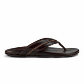 Men Leather | Olukai Mea Ola Leather Beach Sandals - Dark Java