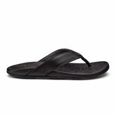 Men Leather | Olukai Mekila Full-Grain Leather Beach Sandals - Black