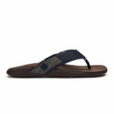 Men Leather | Olukai Tuahine Waterproof Leather Beach Sandals - Trench Blue