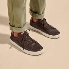 Men Water-Friendly | Olukai Lae‘ahi Lī ‘Ili Leather Sneakers - Dark Java