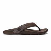 Men Water-Friendly | Olukai Tuahine Waterproof Leather Beach Sandals - Dark Wood