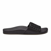 Women Leather | Olukai Kāmola Leather Slide Sandals - Black