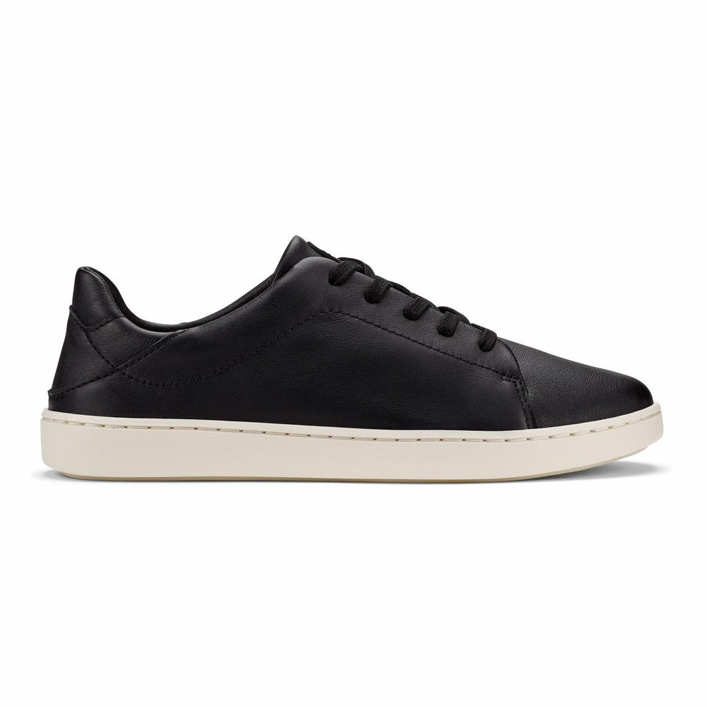 Women Leather | Olukai Pehuea Lī ‘Ili Leather Sneakers - Black