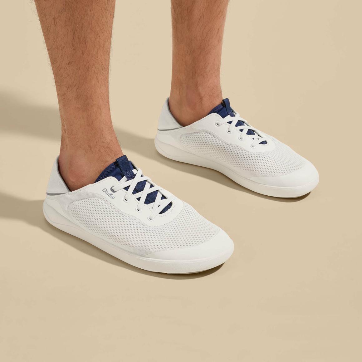 Men Boat Shoes | Olukai Moku Pae Boat Shoes - Bright White / Pacifica