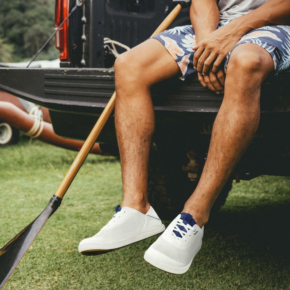 Men Boat Shoes | Olukai Moku Pae Boat Shoes - Bright White / Pacifica