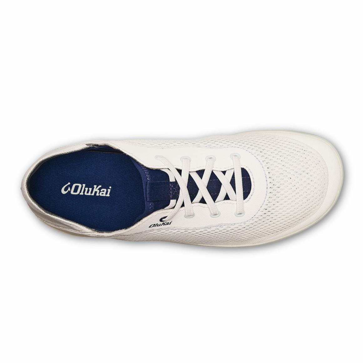 Men Boat Shoes | Olukai Moku Pae Boat Shoes - Bright White / Pacifica
