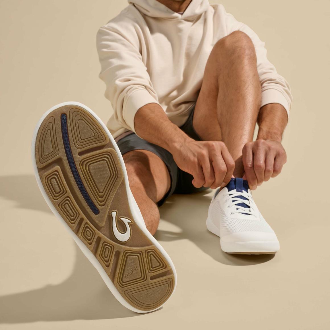 Men Boat Shoes | Olukai Moku Pae Boat Shoes - Bright White / Pacifica