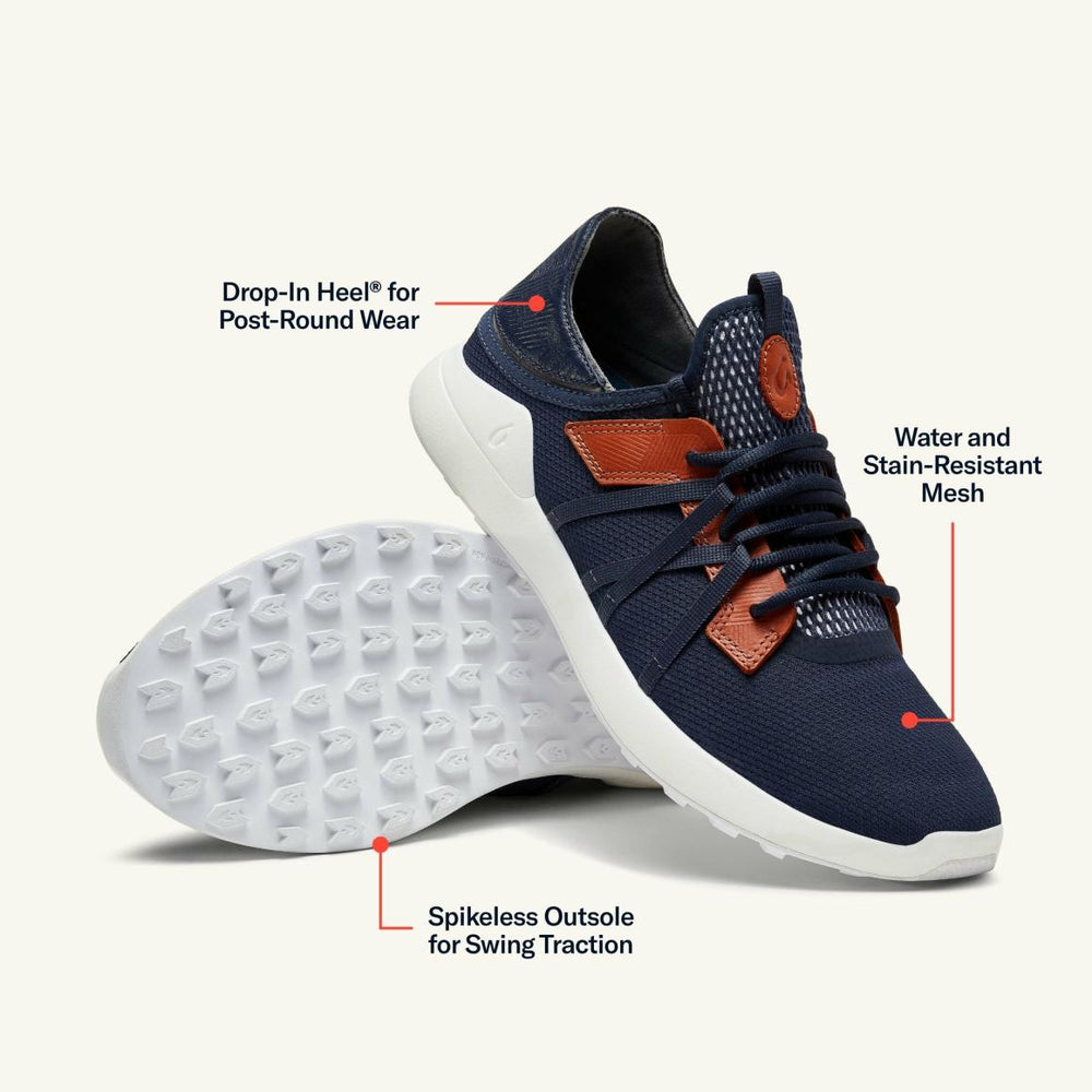 Men Golf | Olukai Manele Breathable Golf Shoes - Trench Blue