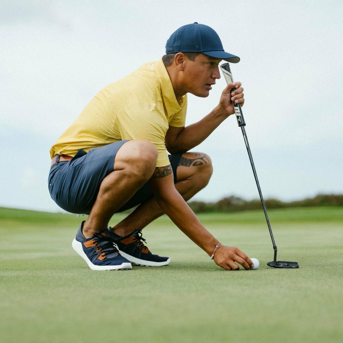 Men Golf | Olukai Manele Breathable Golf Shoes - Trench Blue