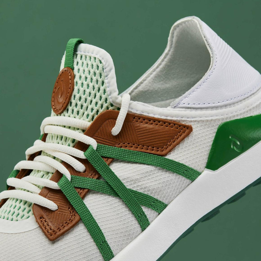 Men Golf | Olukai Manele Breathable Golf Shoes - White / Bamboo
