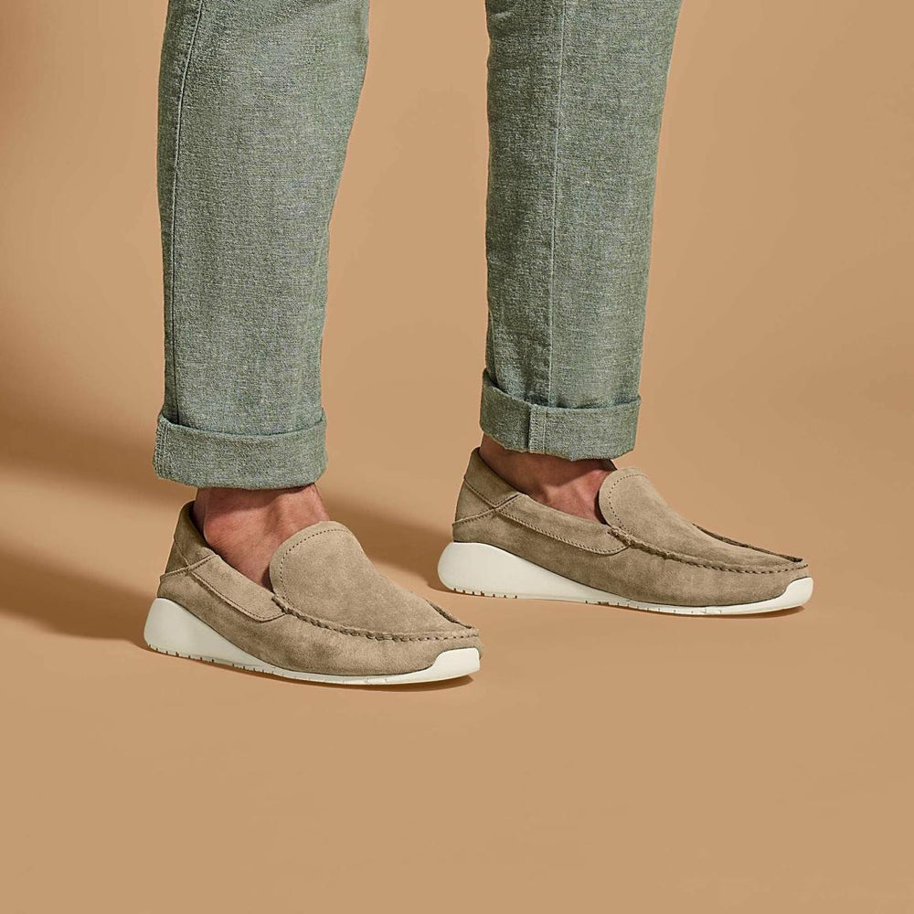 Men Slip-On | Olukai Ka‘a Loafer Italian Suede Shoes - Oatmeal