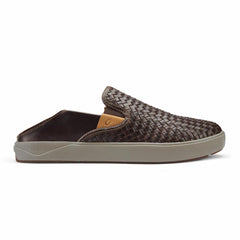 Men Slip-On | Olukai Lae‘ahi Lauhala Leather Slip-On Sneakers - Dark Wood
