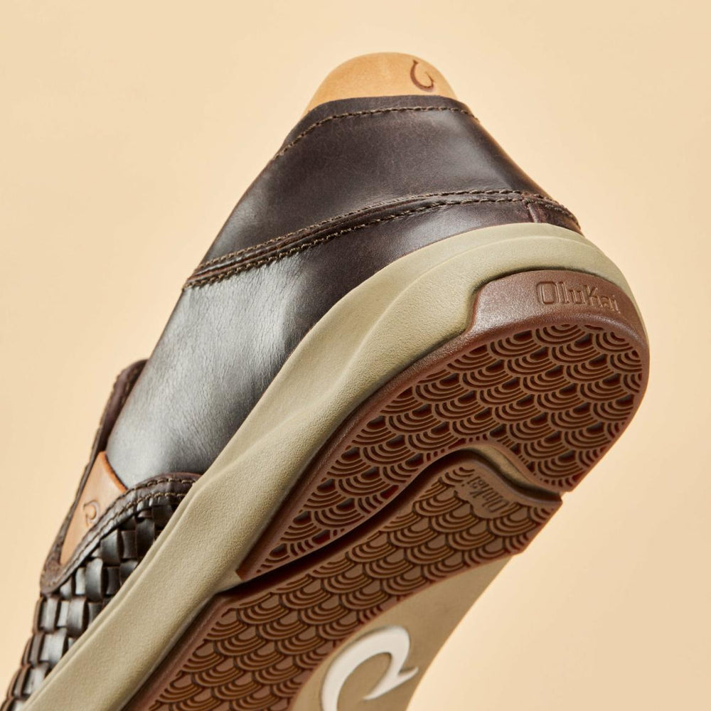 Men Slip-On | Olukai Lae‘ahi Lauhala Leather Slip-On Sneakers - Dark Wood