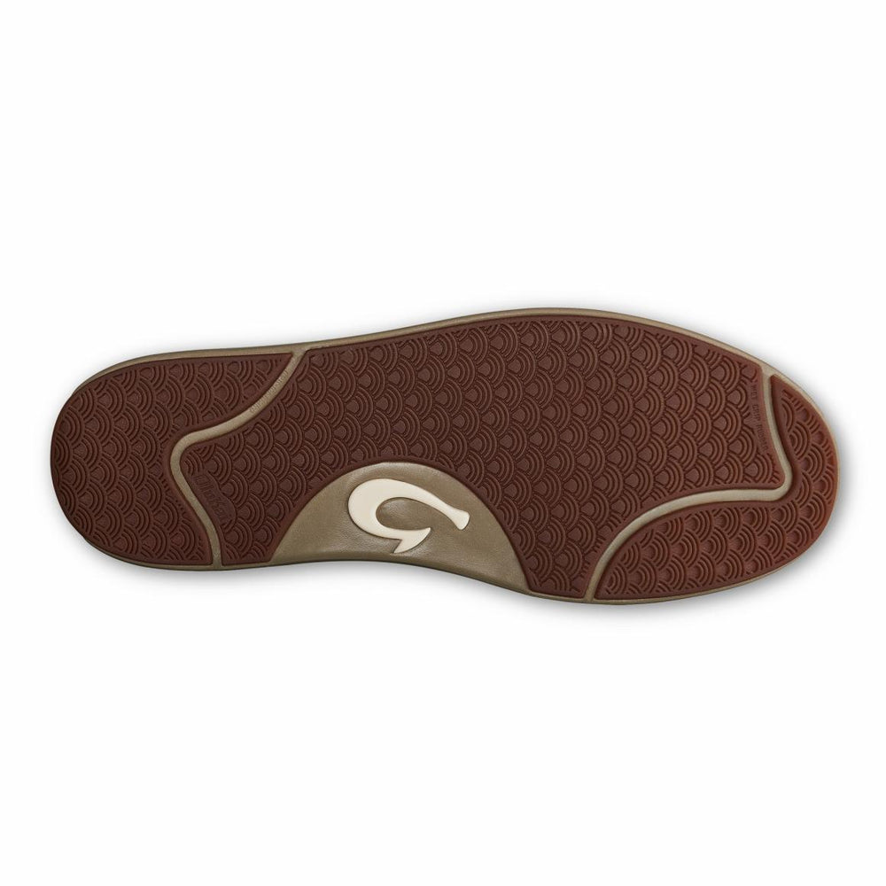 Men Slip-On | Olukai Lae‘ahi Lauhala Leather Slip-On Sneakers - Dark Wood