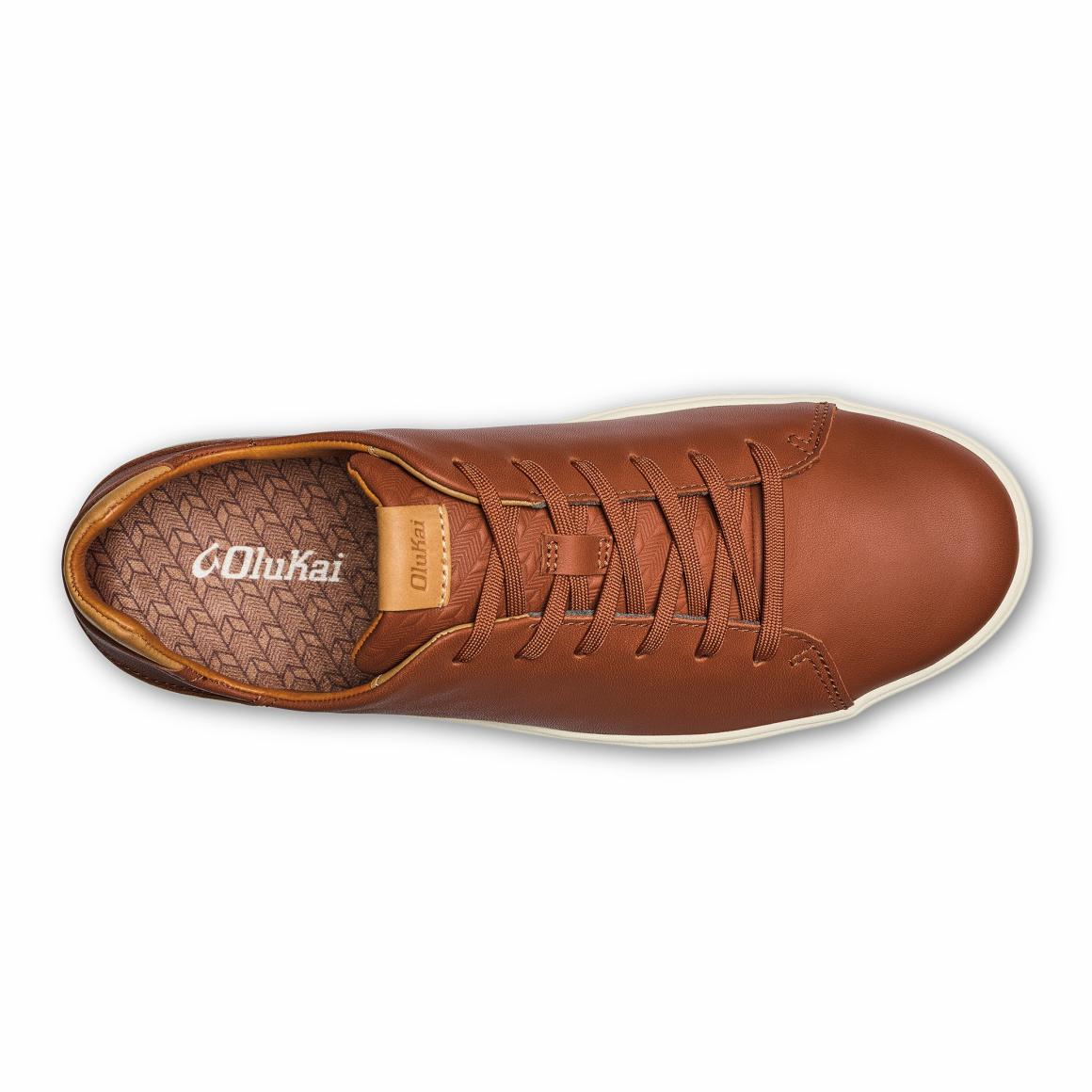 Men Sneakers | Olukai Lae‘ahi Lī ‘Ili Leather Sneakers - Kukui Brown