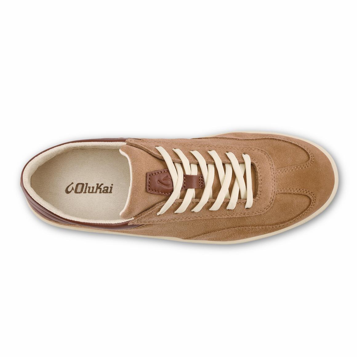 Men Sneakers | Olukai Pūnini Suede Leather Sneakers - Tan / Toffee