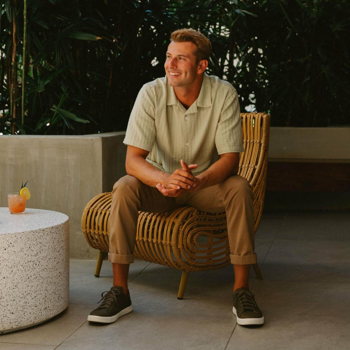 Men Water-Friendly | Olukai Lae‘ahi Lī ‘Ili Leather Sneakers - Dark Java