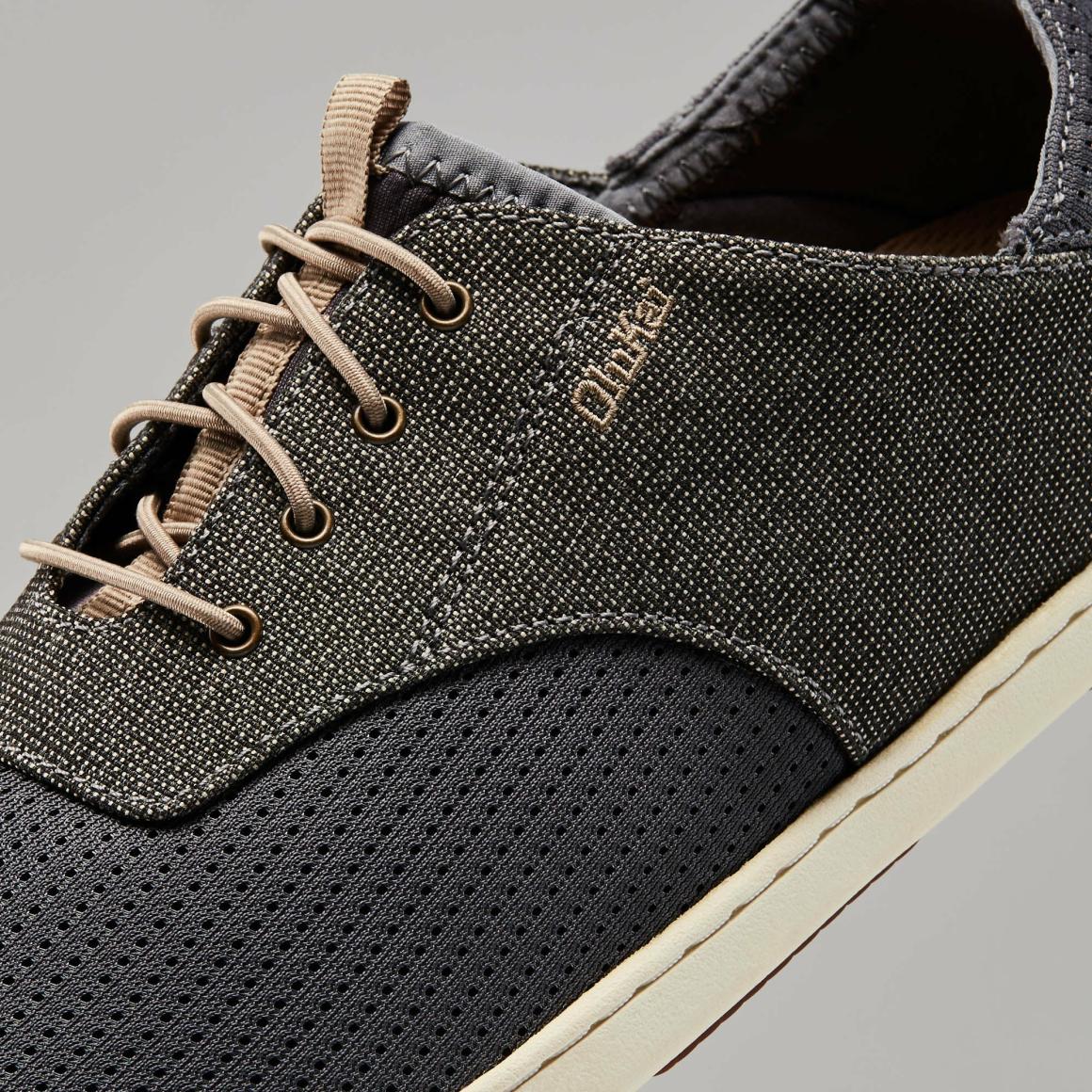 Men Water-Friendly | Olukai Nohea Moku Boat Shoes - Charcoal / Clay