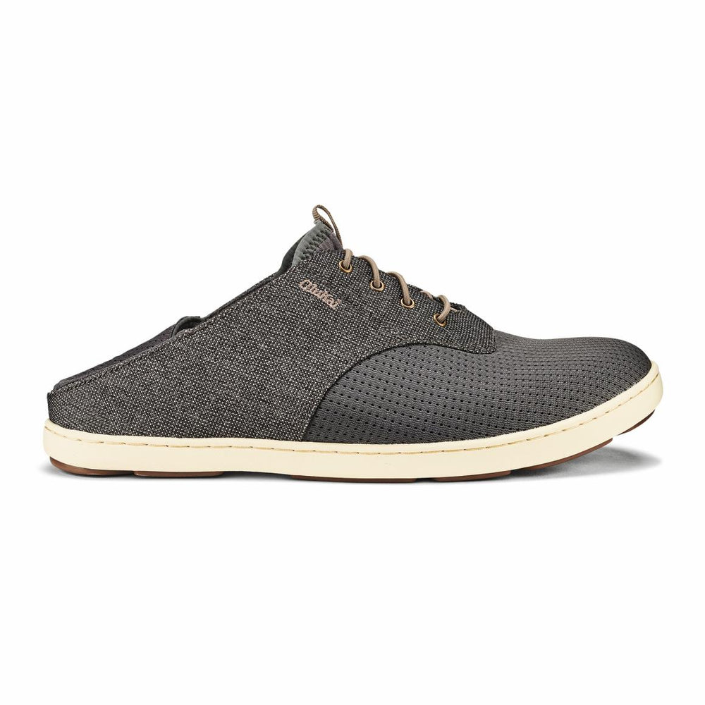 Men Water-Friendly | Olukai Nohea Moku Boat Shoes - Charcoal / Clay