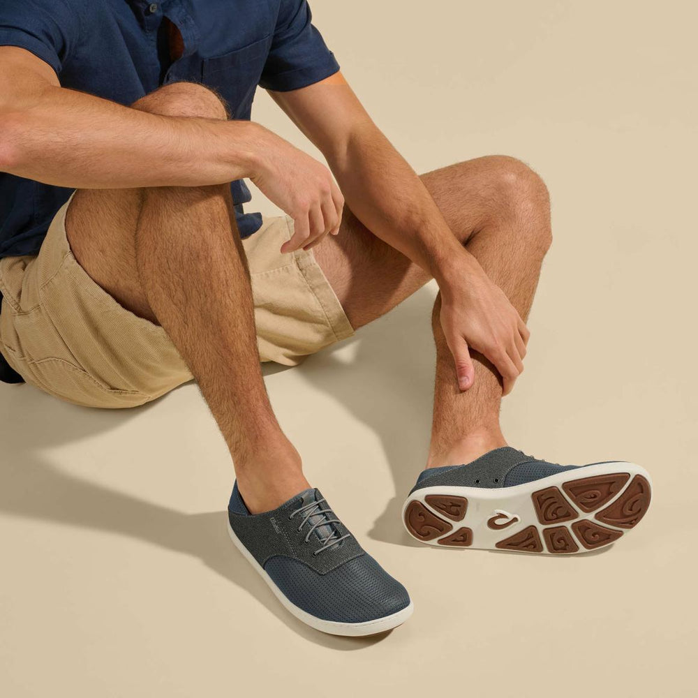 Men Water-Friendly | Olukai Nohea Moku Boat Shoes - Charcoal / Clay
