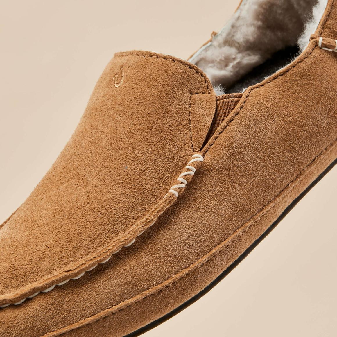 Women Arch Support | Olukai Nohea Leather Slippers - Tan