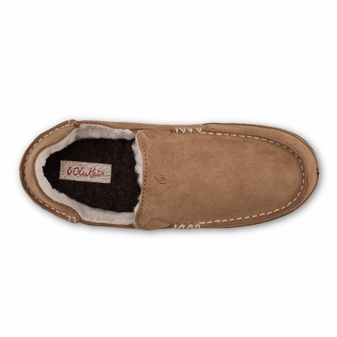 Women Arch Support | Olukai Nohea Leather Slippers - Tan
