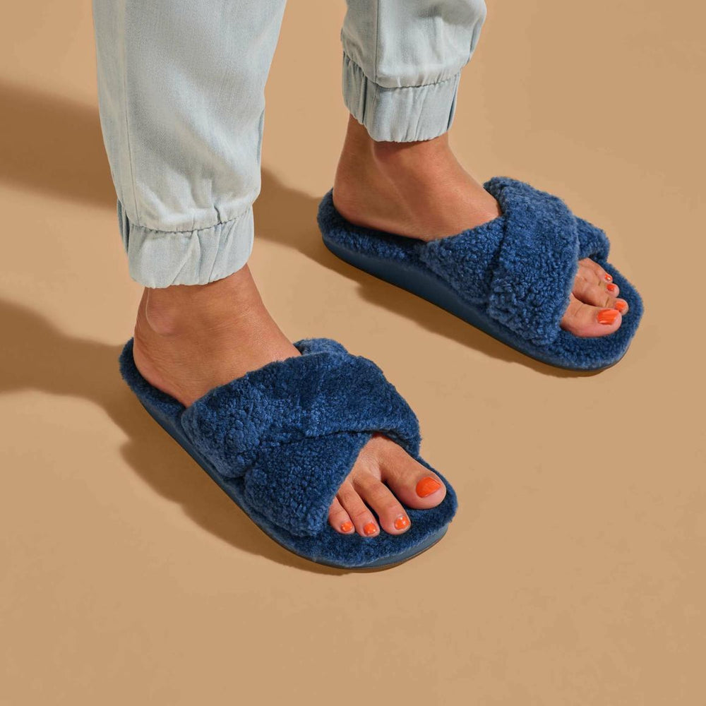 Women Cold Weather | Olukai Hila Heu Slide Slipper Sandals - Moonlit Ocean