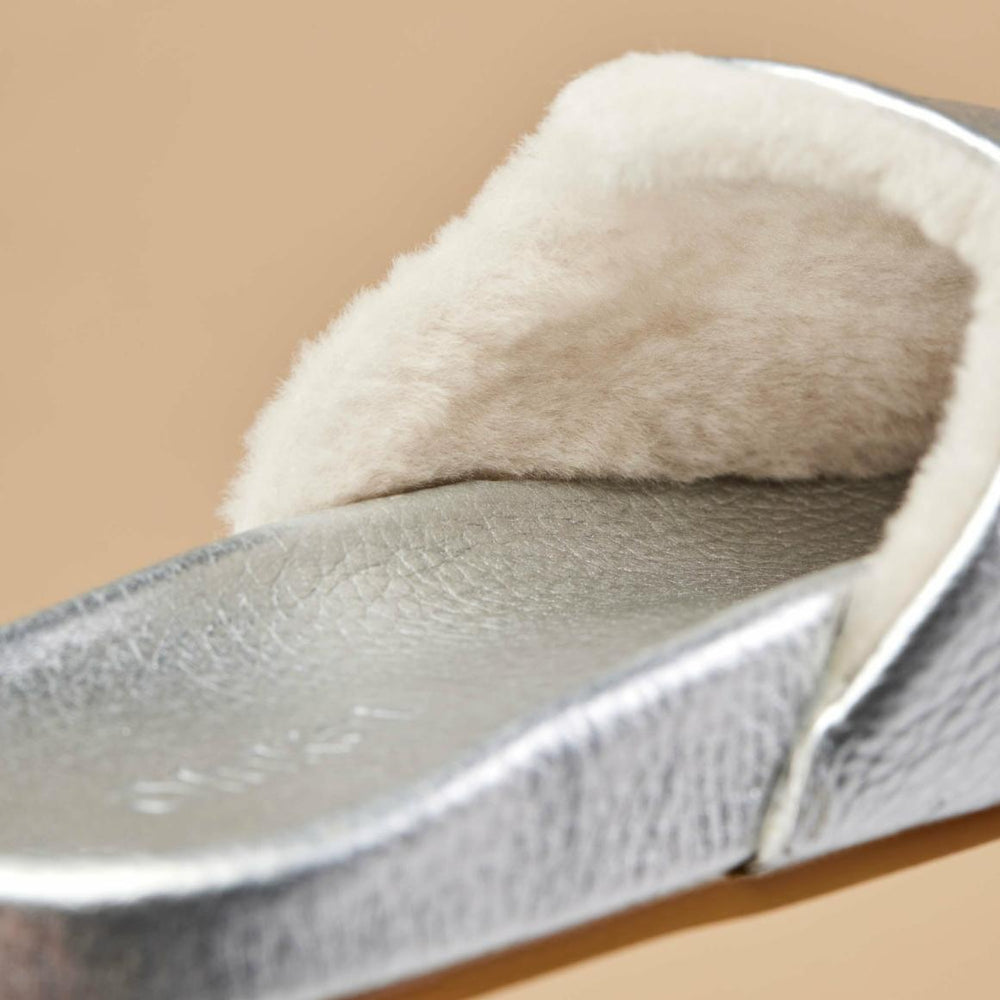 Women Cold Weather | Olukai Kōnea Leather Slipper Mules - Silver &ndash; OluKai
