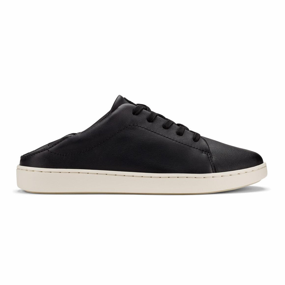 Women Leather | Olukai Pehuea Lī ‘Ili Leather Sneakers - Black