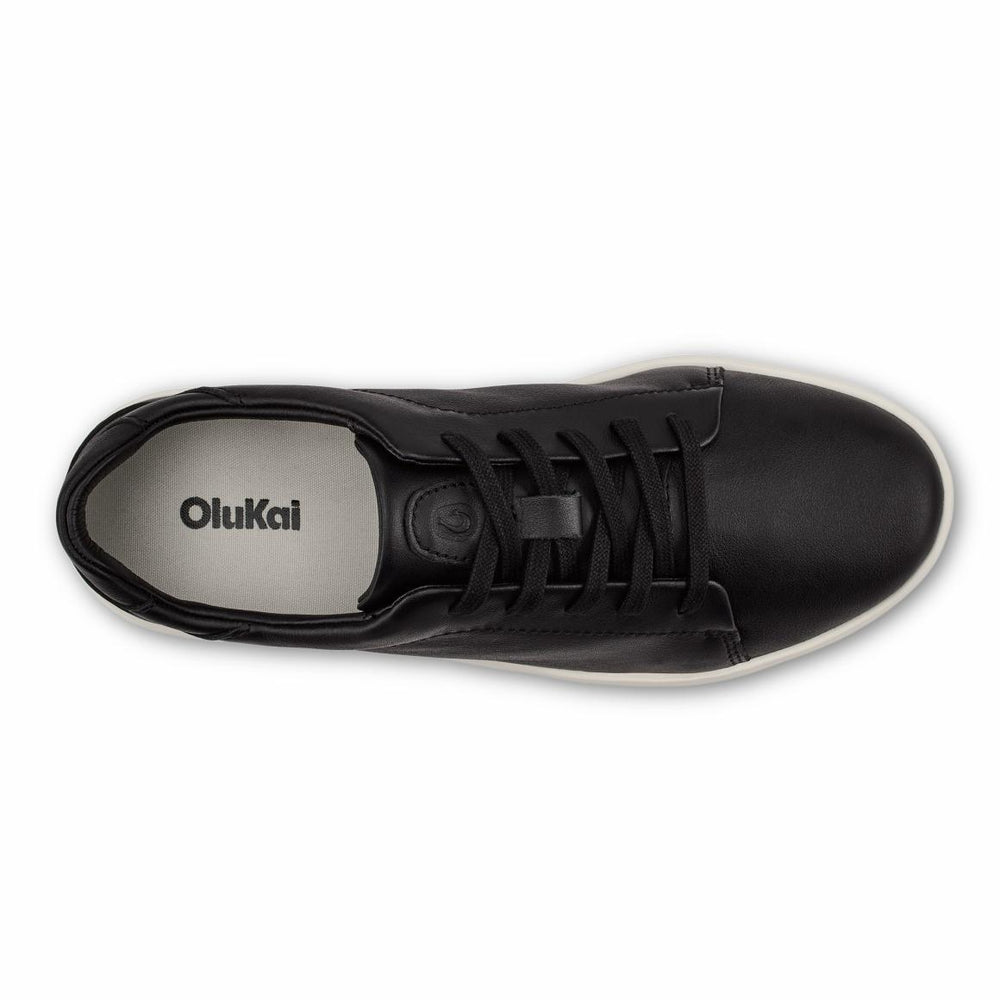 Women Leather | Olukai Pehuea Lī ‘Ili Leather Sneakers - Black